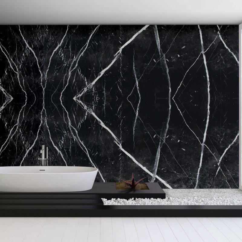 Мармур Блек Маркіна (Black Marquina) Чорно-Білий - Зображення 3