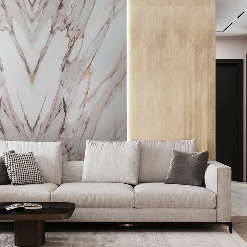 Кварцовий агломерат Калакатта Оро Eqbm (Calacatta Oro) Білий - Зображення 2