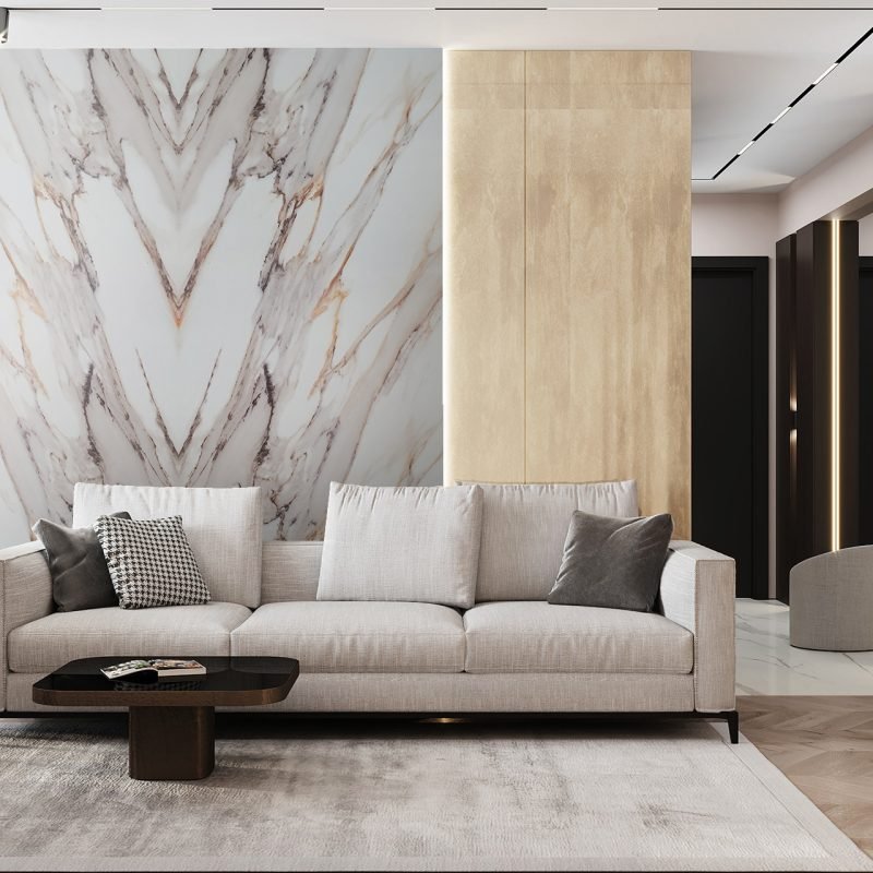 Кварцовий агломерат Калакатта Оро Eqbm (Calacatta Oro) Білий - Зображення 3