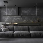 Кварцовий агломерат Блек Мірор (Black Mirror) Чорний