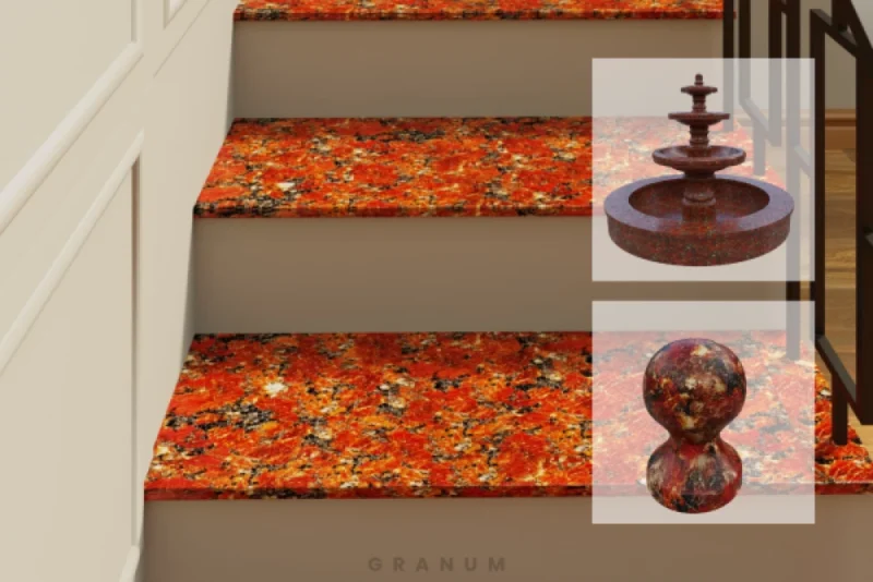 Капустинський граніт (ROSSO SANTIAGO) червоний - Зображення 3