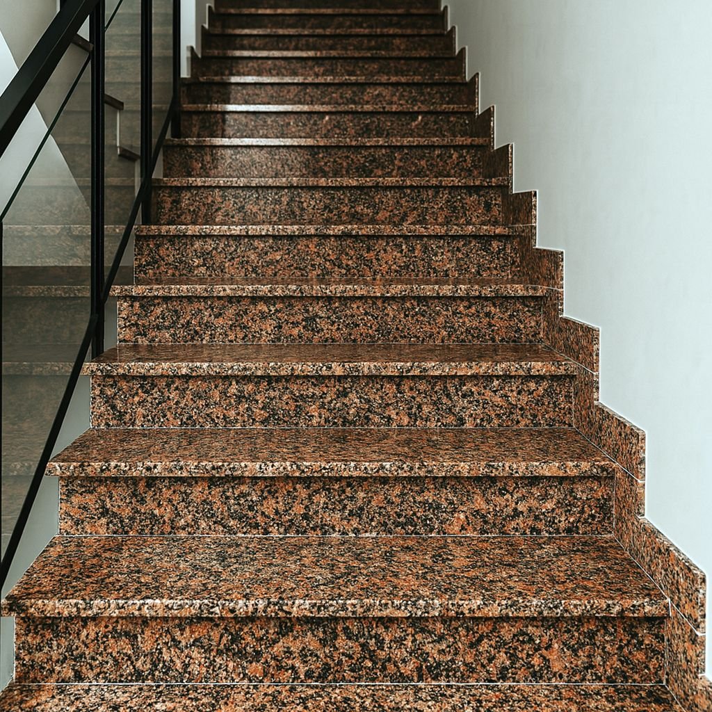 Krupskyi_granite_stairs Сходи Гранітні Крупське (Матове Шліфування): Для Терас та Відкритих Майданчиків, Стійкість R10 - Зображення 1