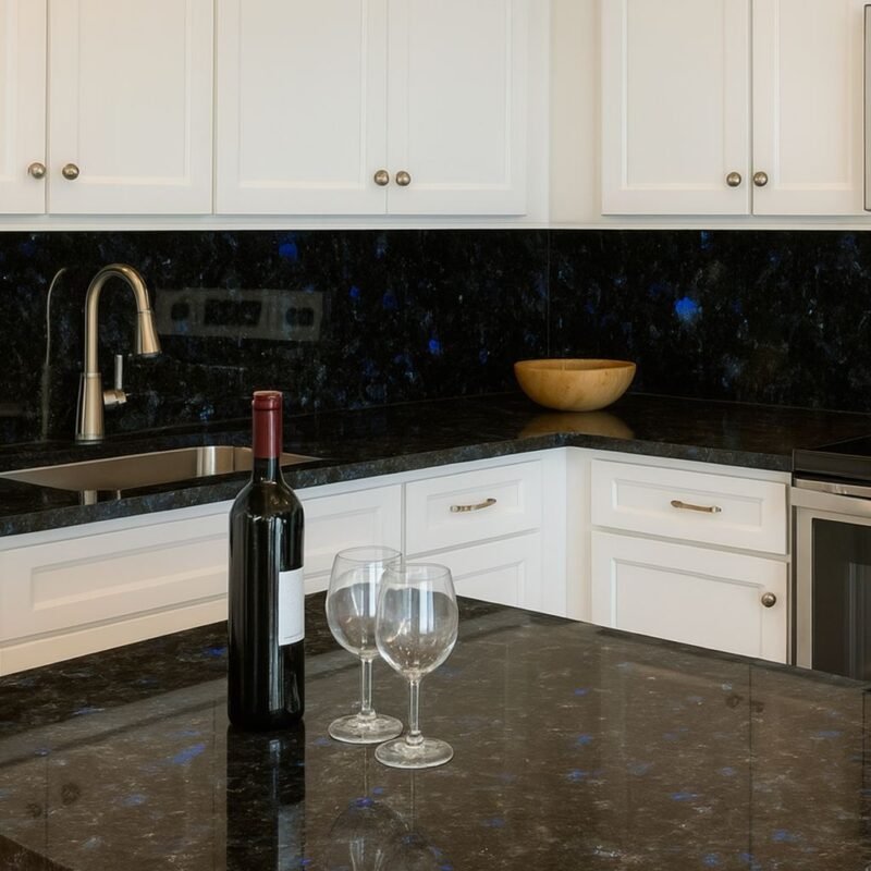 Стіл з Лабрадориту Волга Блю: Глянцева Стільниця, Іризуючий Ефект, Люкс-Клас - Зображення 2