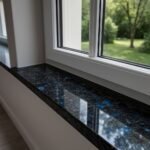 Підвіконня з Лабрадориту Волга Блю (Обробка "Антик"): Оксамитова Текстура, Під Замовлення