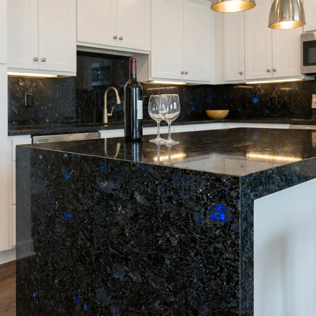 82230b2e-67ee-457e-8ff9-3e83d75d617b Стіл з лабрадориту Волга Блю для кухні - Зображення 1