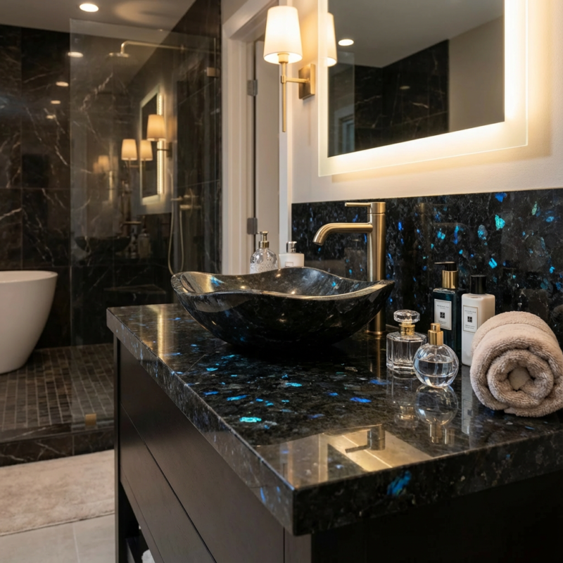 Стіл з лабрадориту Волга Блю для ванної кімнати - Зображення 2